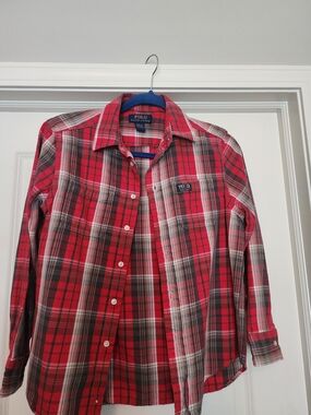Polo By Ralph Lauren Boys Red Plaid Button-Down Shirt